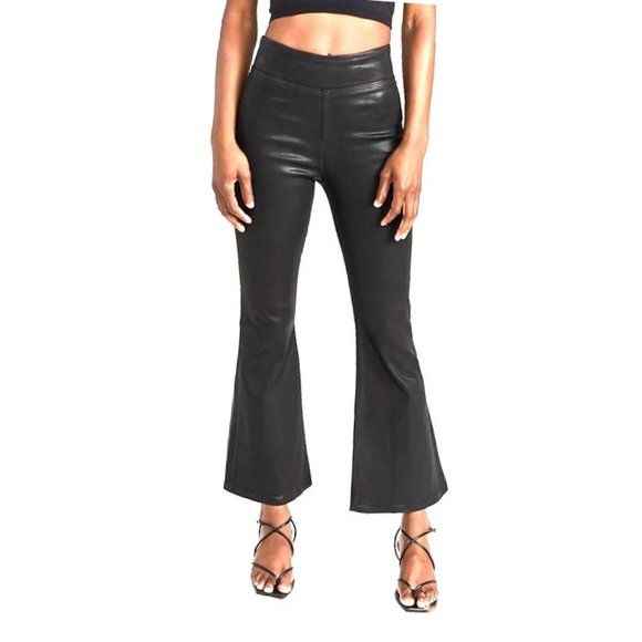 FRAME Le Crop Coated Jetset Espresso-Brown Women's Mini Bootcut Pants Jeans NEW - Picture 3 of 7